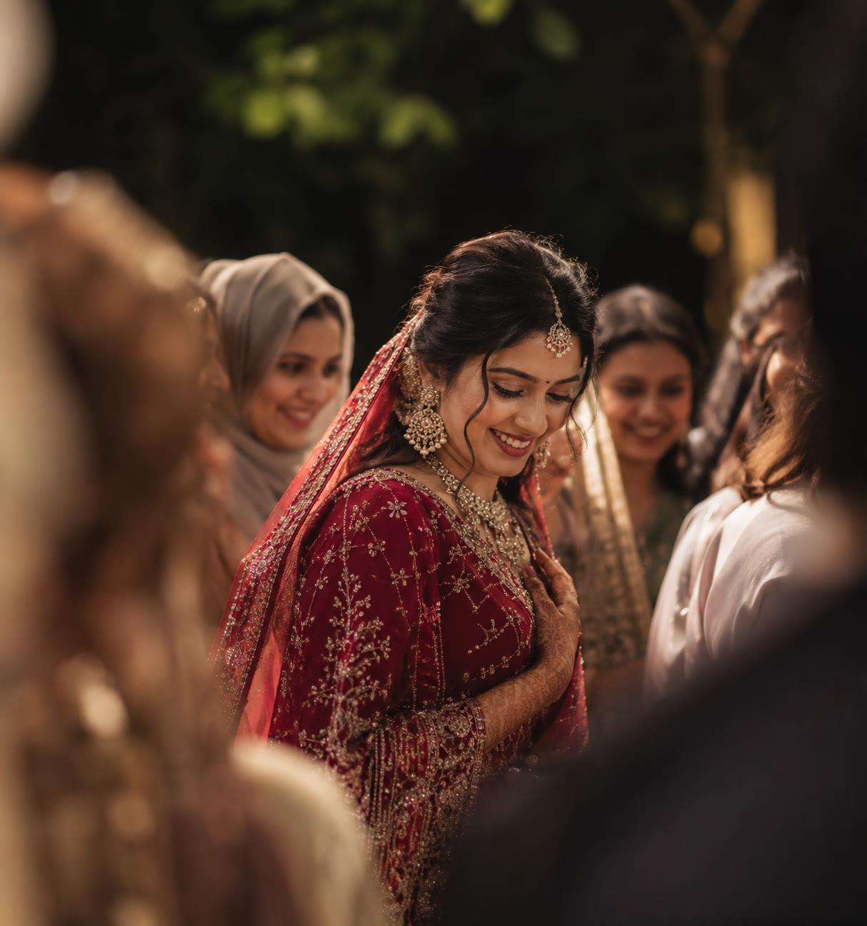 The bride among the women of her family